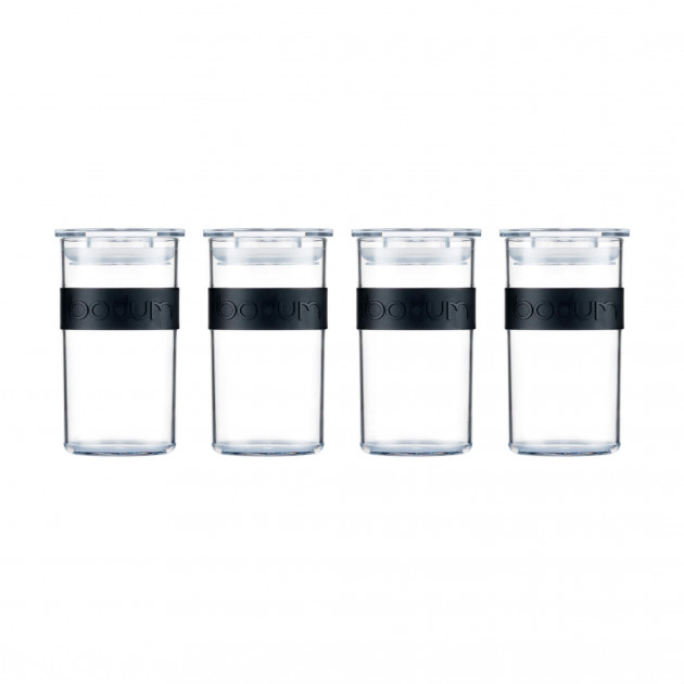 Bocal Plastique 250 ml avec Couvercle (x4) PRESSO Bodum