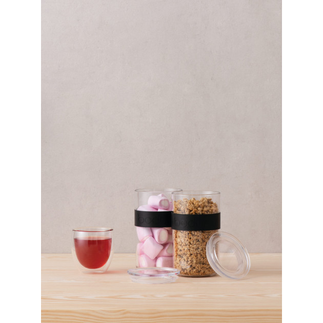 Bocal Plastique Transparent et Noir Bocal Plastique Transparent et Noir