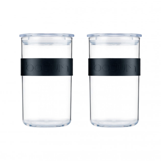 Bocal Plastique 1 L avec Couvercle (x2) PRESSO Bodum