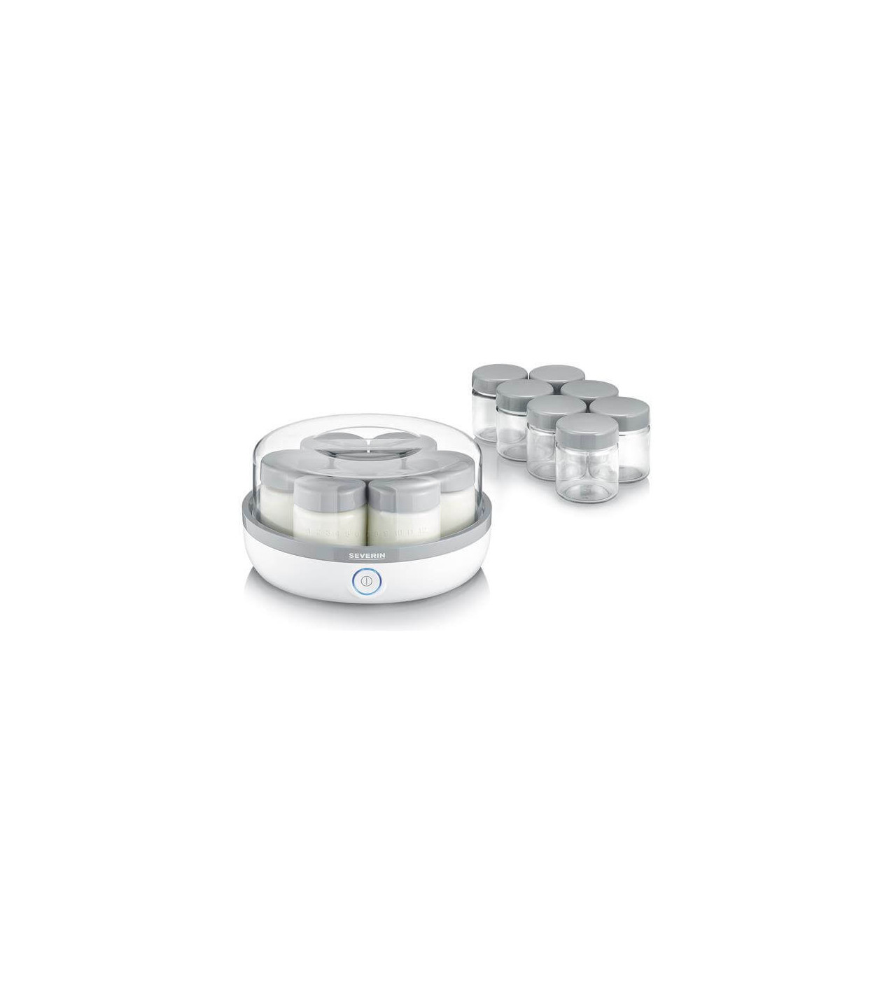 Yaourtière 12 Pots En Verre - 2200 Ml - Machine à Yaourt Maison - Inox - Minuterie 48h - Pour Yaourts Et Desserts Sains - 5