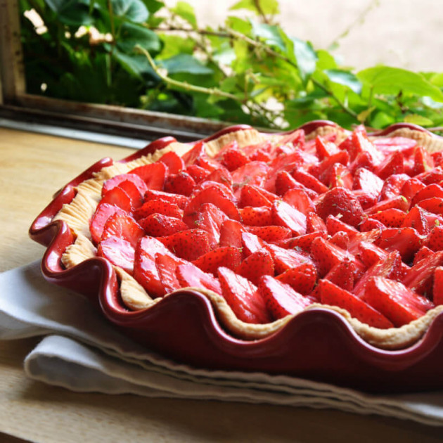 Five - Plat à tarte en Céramique Rouge D 28 cm : : Cuisine et  Maison