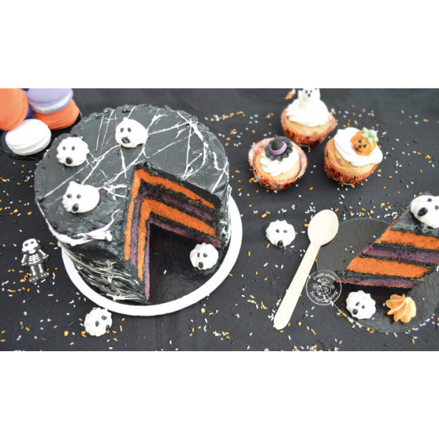 Exemple de dessert Halloween avec les vermicelles colorés Scrapcooking