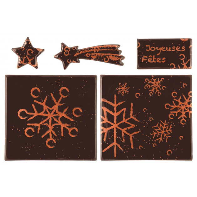 Décoration de Bûche de Noël Chocolat Joyeuses Fêtes (x1) Florensuc