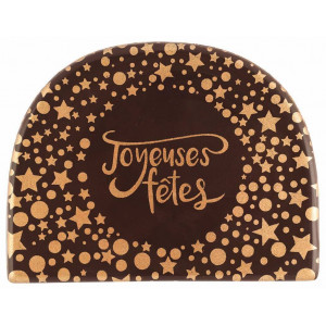 Embout de Bûche Chocolat Joyeuses Fêtes 84 x 65 mm (x42) Florensuc Embout de Bûche Chocolat Joyeuses Fêtes 84 x 65 mm (x42) Florensuc