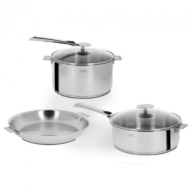 Set de 7 pieces Mutine Manche Amovible Inox Cristel