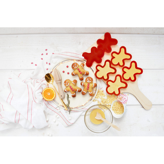 Lot de 6 moules individuels pour gâteau bonhomme Noël Scrapcooking