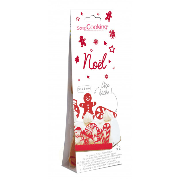 FIN DE SERIE Kit Déco Bûche de Noël Rouge Scrapcooking