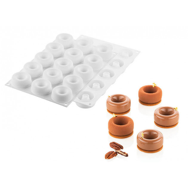 Moule Silicone Savarin Oblio Ø 5 cm x H 2,1 cm (x15) Silikomart Professional