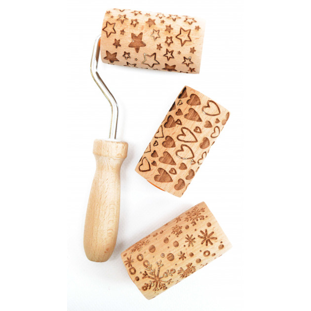 FIN DE SERIE Mini Rouleau à Pâtisserie Empreinte Interchangeable 7 cm (x3) Scrapcooking
