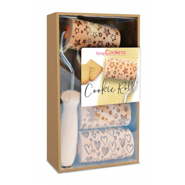 Kit Décoration Biscuit Scrapcooking avec 3 mini rouleaux pâtisserie au motif interchangeable Kit Décoration Biscuit Scrapcooking avec 3 mini rouleaux pâtisserie au motif interchangeable