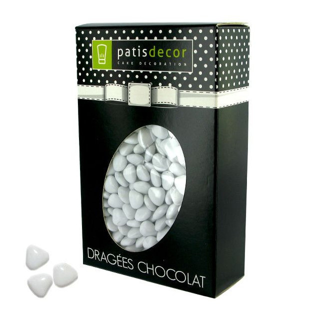 Dragees Chocolat Mini-Coeurs Blanc 500 g Patisdecor