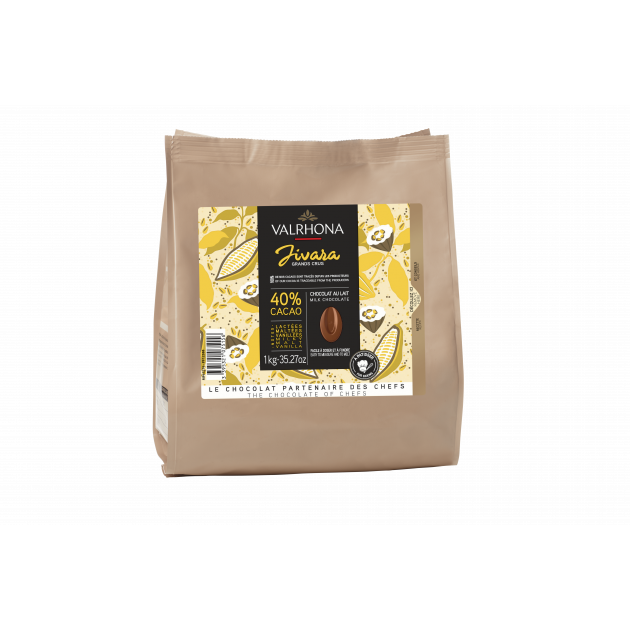 Chocolat de couverture lait Jivara 40% 1kg Valrhona