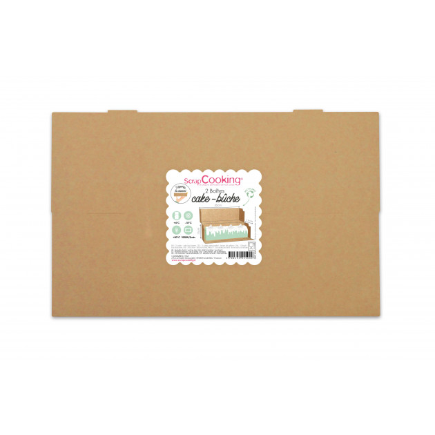 SCRAP COOKING - Lot de 2 Boîtes à Buches et Cakes - Carton Kraft  Alimentaire Recyclable - 35 x 11 x 11 cm - pour Transport Gâteaux  Pâtisseries