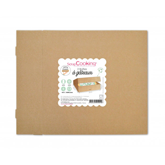 Boîte transport gâteau Scrapcooking en carton kraft Boîte transport gâteau Scrapcooking en carton kraft