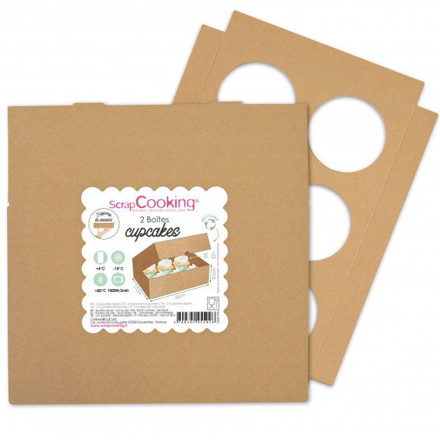Boîte Cupcake en Carton 17 x 25 x 8,5 cm (x2) Scrapcooking