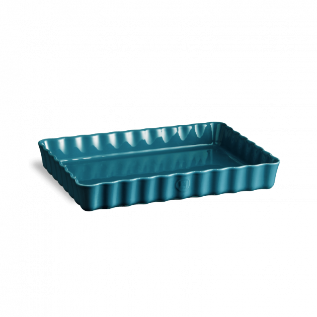 FIN DE SERIE Moule à Tarte Rectangulaire en Céramique 33,5 x 24 cm Calanque Emile Henry