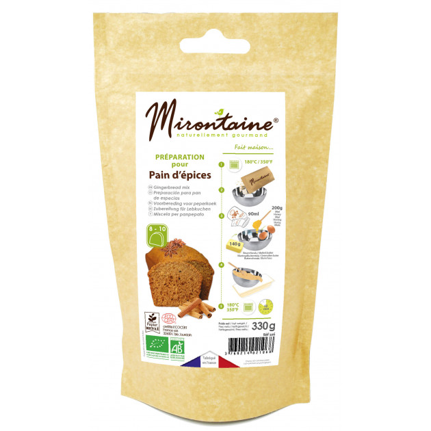 Préparation Pain d'Épice Bio 330 g Mirontaine