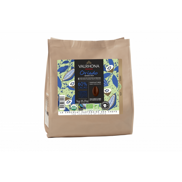 Chocolat de Couverture Noir Oriado 60% 1kg Bio Valrhona