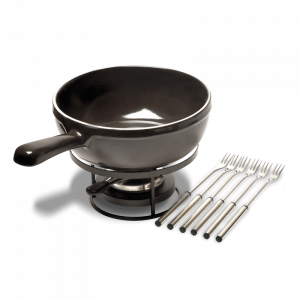 Service à Fondue en Céramique Ø 24 cm Fusain Emile Henry Service à Fondue en Céramique Ø 24 cm Fusain Emile Henry