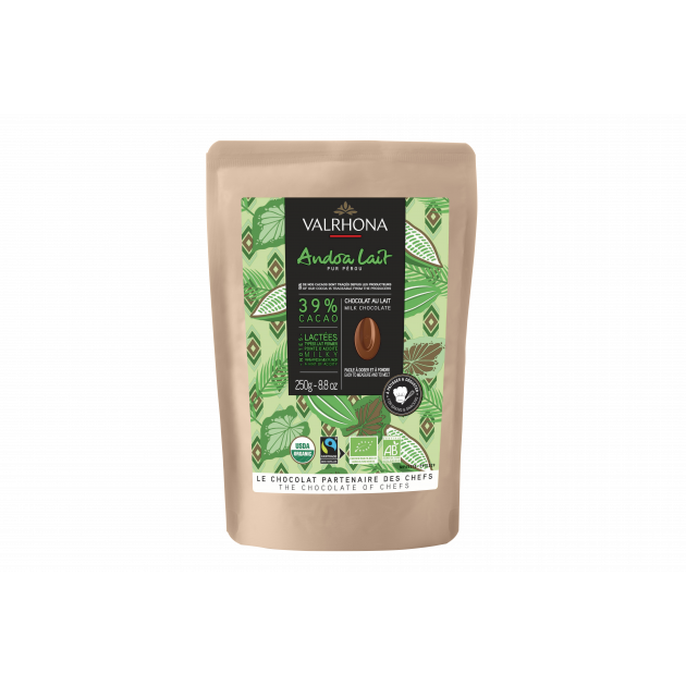 Chocolat de Couverture Lait Andoa 39% 250g Bio Valrhona