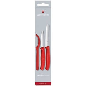Set Couteau d'Office, Couteau à Tomate et Epluche Légumes Rouge Swiss Classic Victorinox Set Couteau d'Office, Couteau à Tomate et Epluche Légumes Rouge Swiss Classic Victorinox
