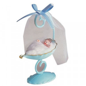 Sujet bapteme Garçon Berceau Bleu 10 cm Sujet bapteme Garçon Berceau Bleu 10 cm