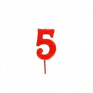 Bougie Chiffre 5 Rouge Gatodéco Bougie Chiffre 5 Rouge Gatodéco