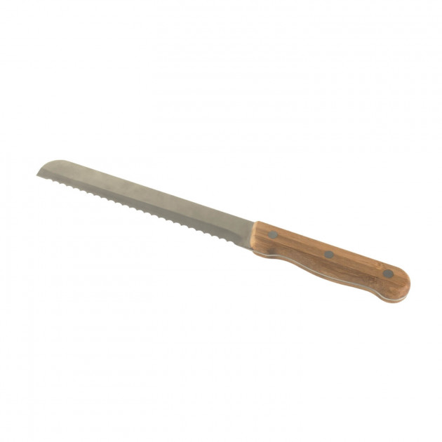 Couteau à Pain Inox et Bambou 32 cm Pebbly