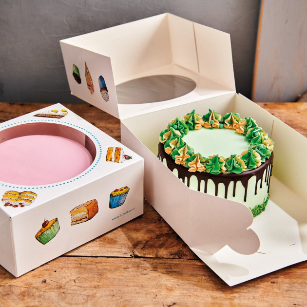 Boîte a Gateau avec fenetre 26x26x12 cm (x2)