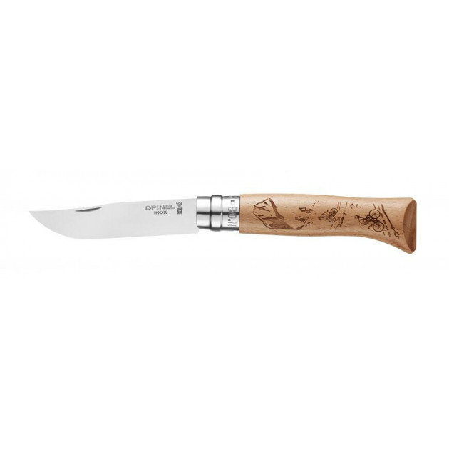 Couteau N°8 Gravure Vélo Sport Opinel
