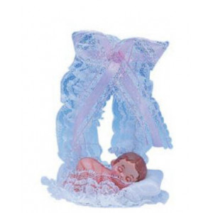 Sujet bapteme Fille Lit Rose 14 cm Sujet bapteme Fille Lit Rose 14 cm
