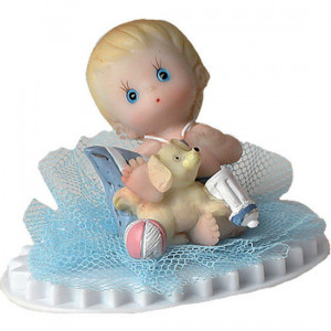 Sujet bapteme Garçon Câlin Bleu 6 cm Sujet bapteme Garçon Câlin Bleu 6 cm