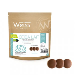 Chocolat au Lait Bio 42% Ceïba 1 kg Weiss Chocolat au Lait Bio 42% Ceïba 1 kg Weiss
