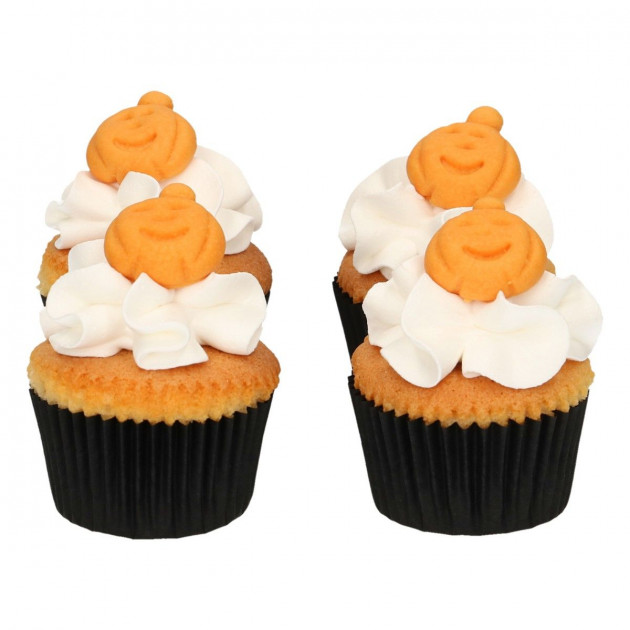 Cupcakes avec Décors en Sucre Citrouilles Halloween (x12) FunCakes Cupcakes avec Décors en Sucre Citrouilles Halloween (x12) FunCakes