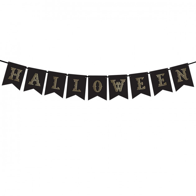 Guirlande Halloween Noir et Or 175 cm PartyDeco