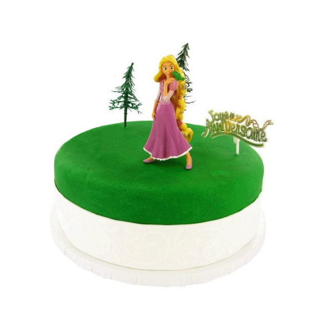 Kit Decor Gateau Princesse Raiponce (5 pieces)