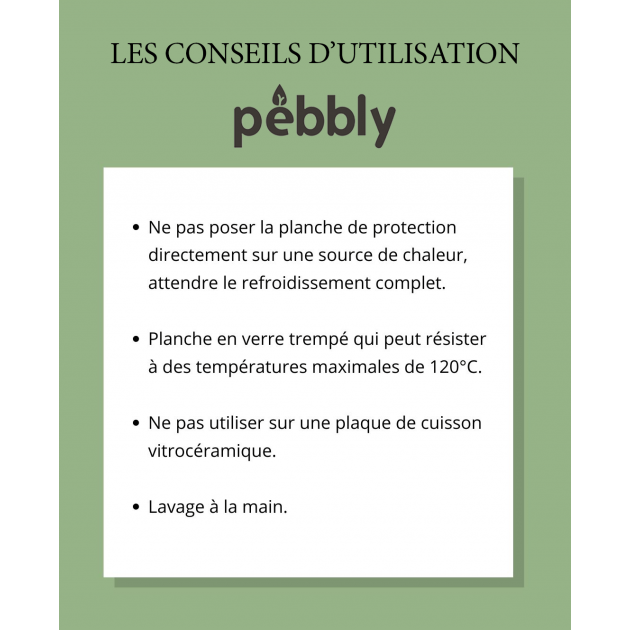 Planche de protection cuisson PEBBLY protection plaque de cuisson 50x28cm