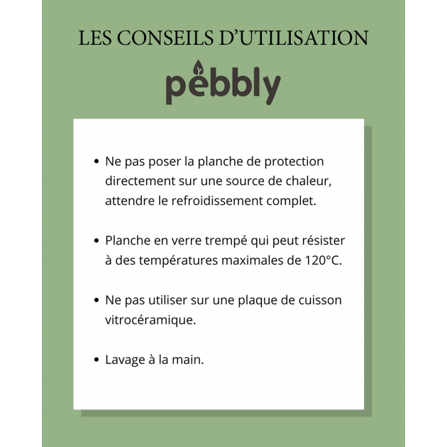 Conseils d'utilisation des planches en verre Pebbly Conseils d'utilisation des planches en verre Pebbly