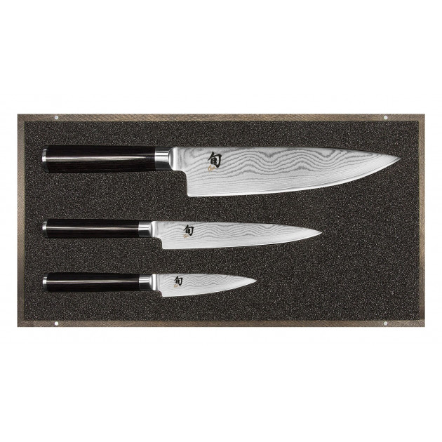 Set Couteau d'Office, Couteau Universel et Couteau de Chef Shun Classic Damas Kai