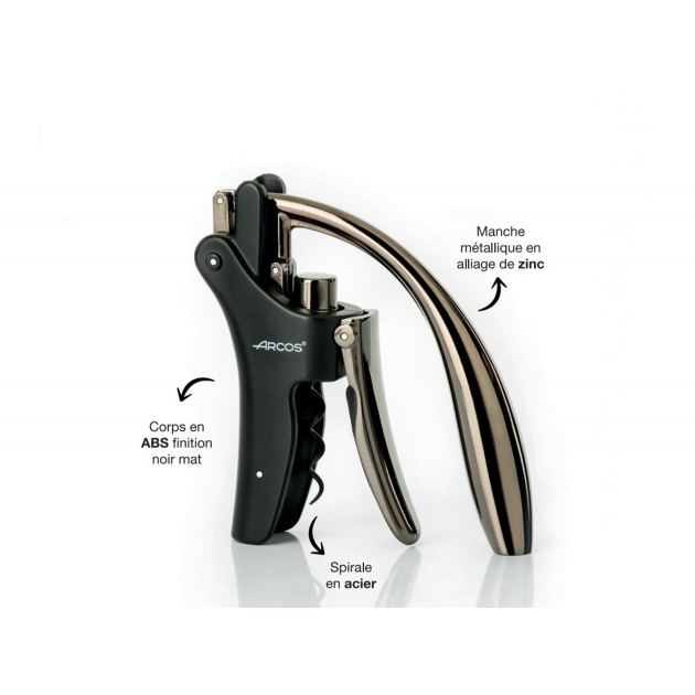 Matériaux Tire-Bouchon à Levier Noir Arcos