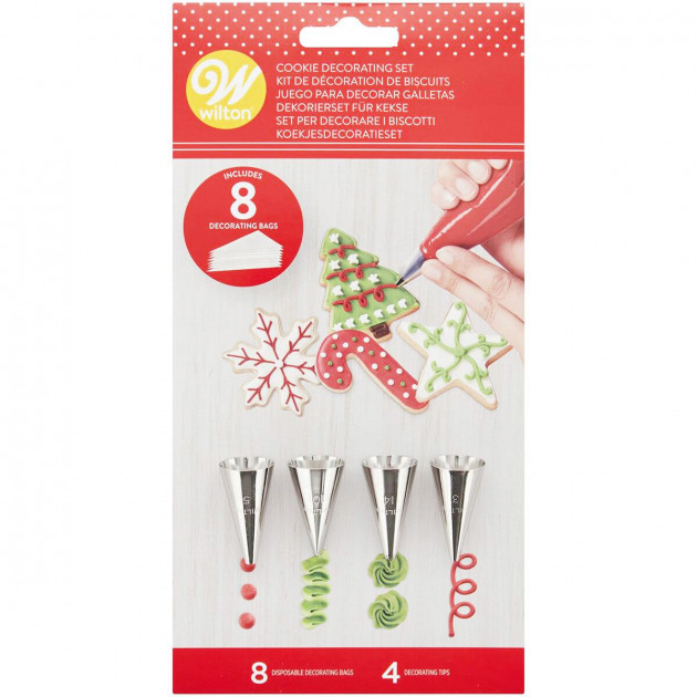 Kit Douille Pâtisserie (x4) et Poches (x8) Wilton - Cuisineaddict