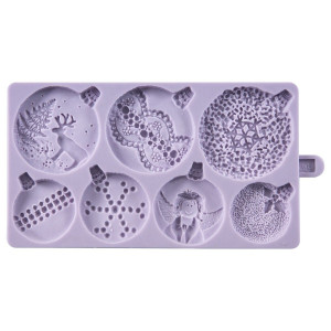 Moule en Silicone 7 Boules de Noël Karen Davies Moule en Silicone 7 Boules de Noël Karen Davies