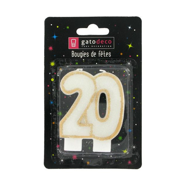 Bougie Chiffre 20 vendue sous blister Bougie Chiffre 20 vendue sous blister