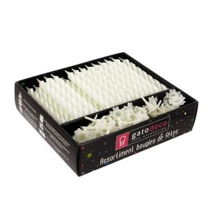 Bougies Blanches avec Supports (x70) Gatodéco Bougies Blanches avec Supports (x70) Gatodéco