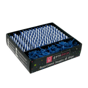 Bougies Bleues avec Supports (x70) Gatodéco Bougies Bleues avec Supports (x70) Gatodéco