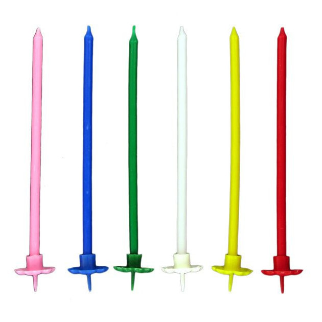 FIN DE SERIE Bougies Longues Multicolores (x6) Gatodeco
