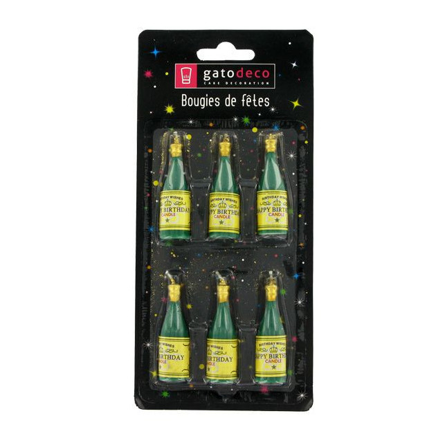 Lot de 6 Bougies Bouteilles de Champagne Lot de 6 Bougies Bouteilles de Champagne