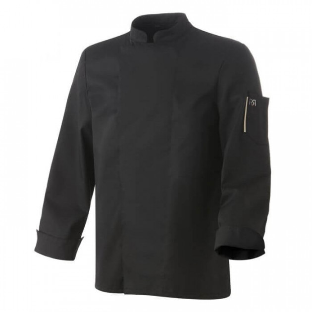 Veste de Cuisine Mixte Noire Parement NERO T.0 Robur manches longues