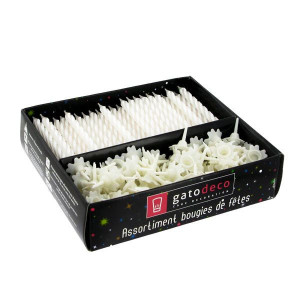 Bougies Blanches avec Supports (x125) Gatodéco