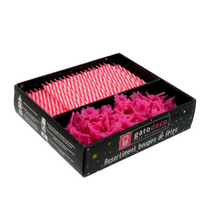 Bougies Roses avec Supports (x125) Gatodéco Bougies Roses avec Supports (x125) Gatodéco